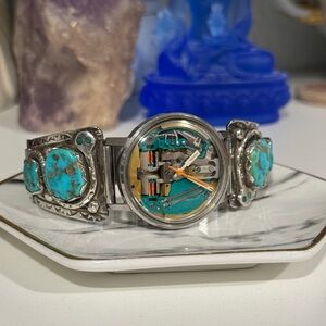 Effie C. Zuni Sterling Silver Turquoise Watch Band